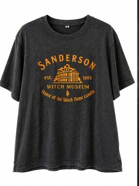 Sanderson Witch Museum Graphic Tee Black Flame Candle Hocus Pocus Shirt